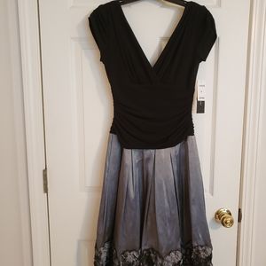 Black & Gray Formal Dress Classic, Vintage, Chic, Elegant, Vogue